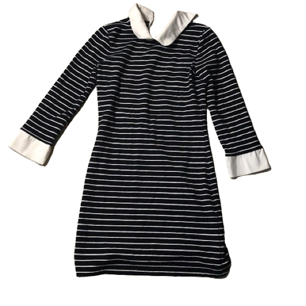 ⚡3/40$⚡ Striped Long Sleeve Dress with White Accents